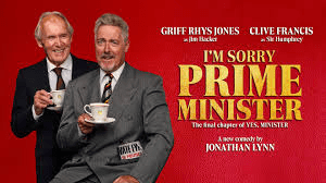 Poster advertising I'm Sorry Prime Minister as part of Read About Stuff's London Theatre Preview: The West End and Off-West End To Look Out For in February 2026