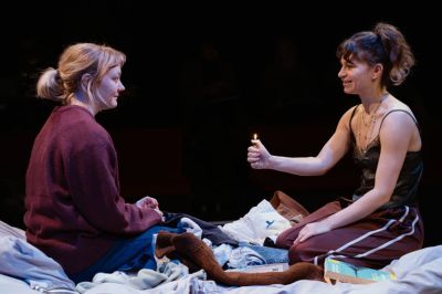 Catherine Ashdown and Eileen Duffy in 1.17AM, OR UNTIL THE WORDS RUN OUT at Finborough Theatre, Zoe Hunter Gordon’s new play. Review.